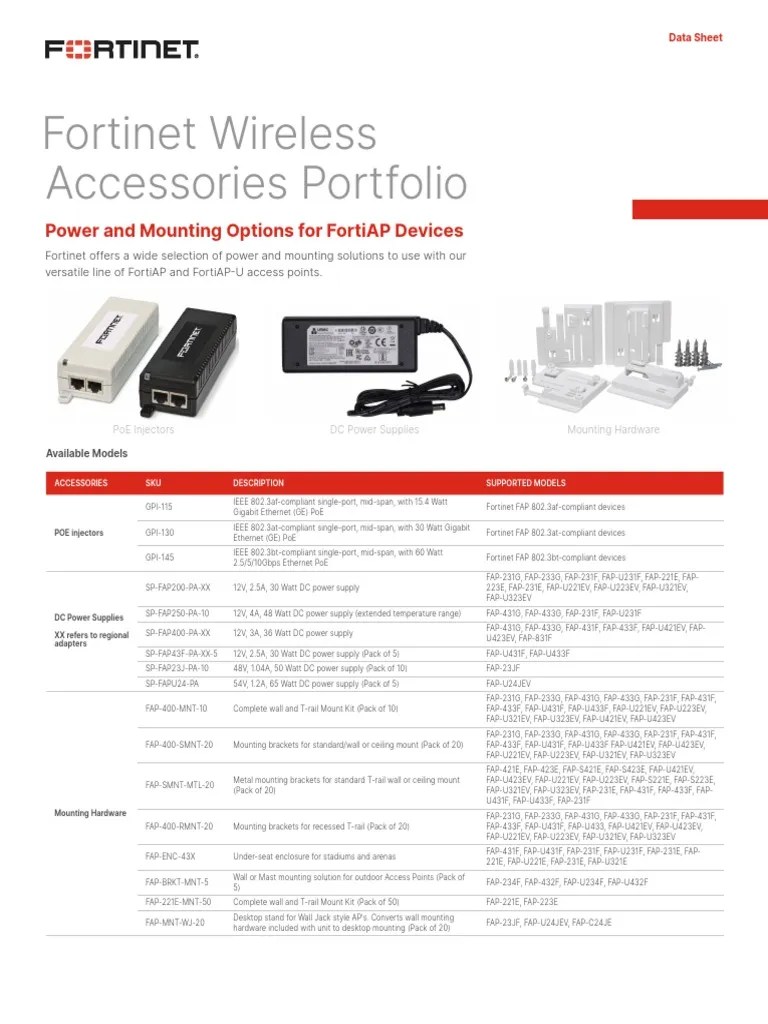 Fortiap Accessories | PDF | Electrical Engineering | Physical Layer