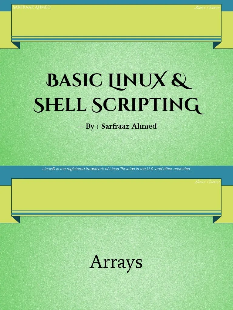 S08 Shell Scripting Extras Arrays Slides PDF Software Development Software Engineering