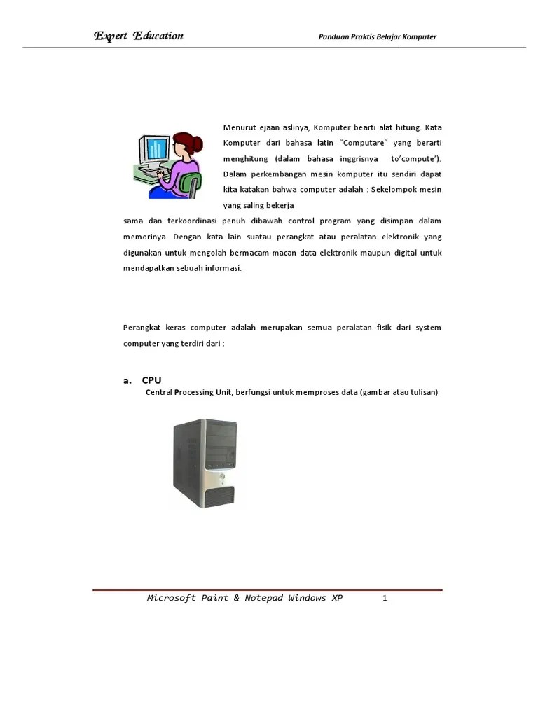 Modul Ms Paint Notepad Win XP 1 PDF
