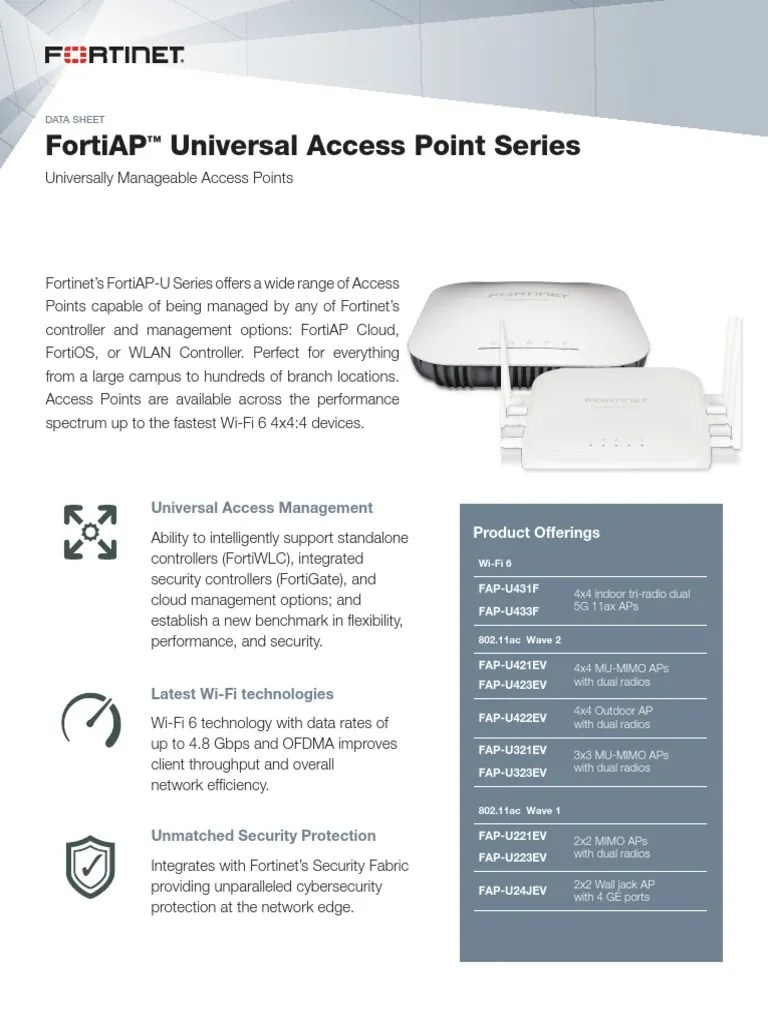 Fortiap U Series | PDF | Ieee 802.11 | Wireless Access Point