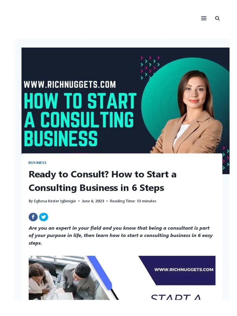 Richnuggets Com How To Start A Consulting Business in 6 Steps