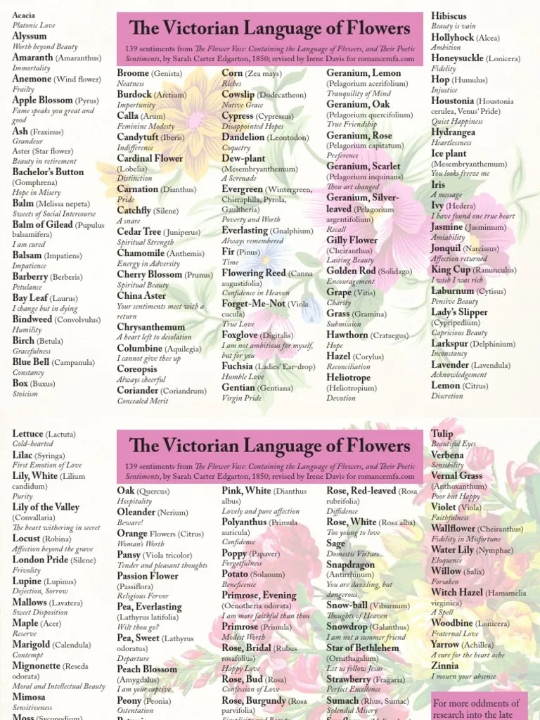Victorian Flower Language Edgarton 1850 PDF