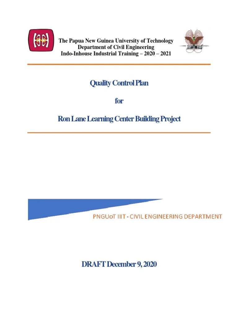 Quality Control Plan PDF Quality Assurance