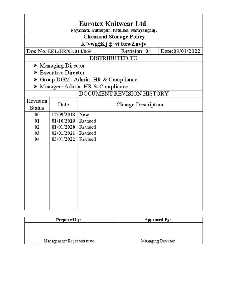 Chemical Storage Policy PDF