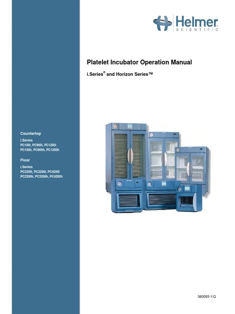Platelet Incubator Operation Manual 360093 1 PDF Mains Electricity