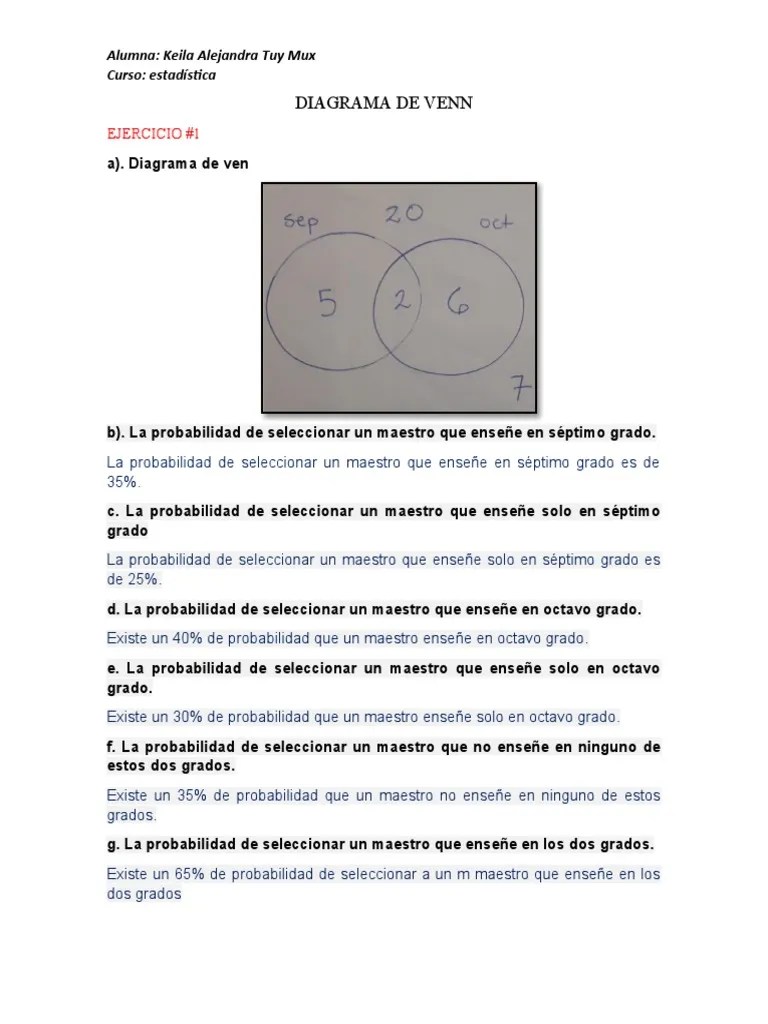 DIAGRAMA DE VENN Estadistica | PDF