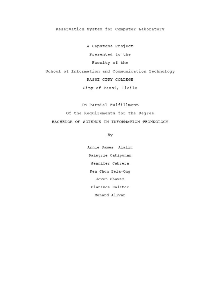 Reservation System For Computer Laboratory PDF