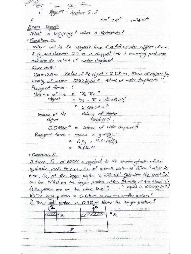Fluid Mechanics Exam Type Questions PDF