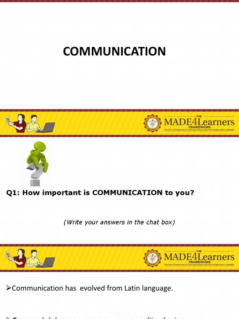 Unit 1 Introduction To Communication PDF Communication Nonverbal