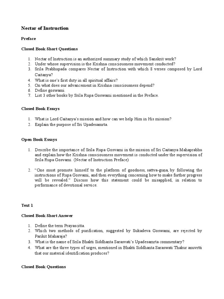 Nectar of Instruction PDF Vaishnavism Bhakti Movement