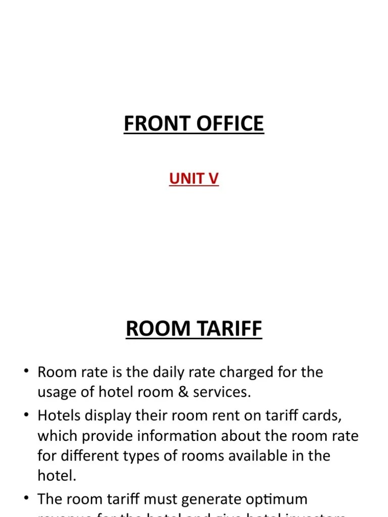 FRONT OFFICE Unit 5 PDF Hotel Meal