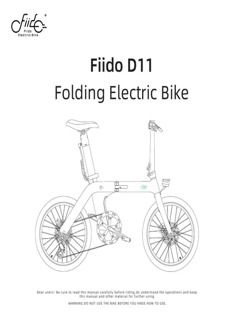 Fiido d11 User Manual | PDF | Electric Motor | Battery Charger