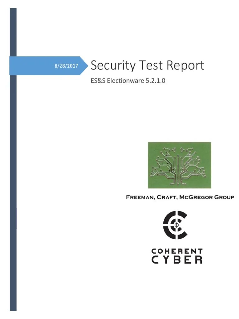 State of California Security Evaluation ES&S EVS 5210 PDF Security