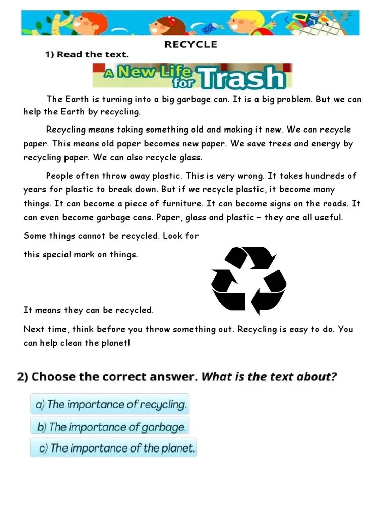 Recycle Reading 1ST Grade PDF
