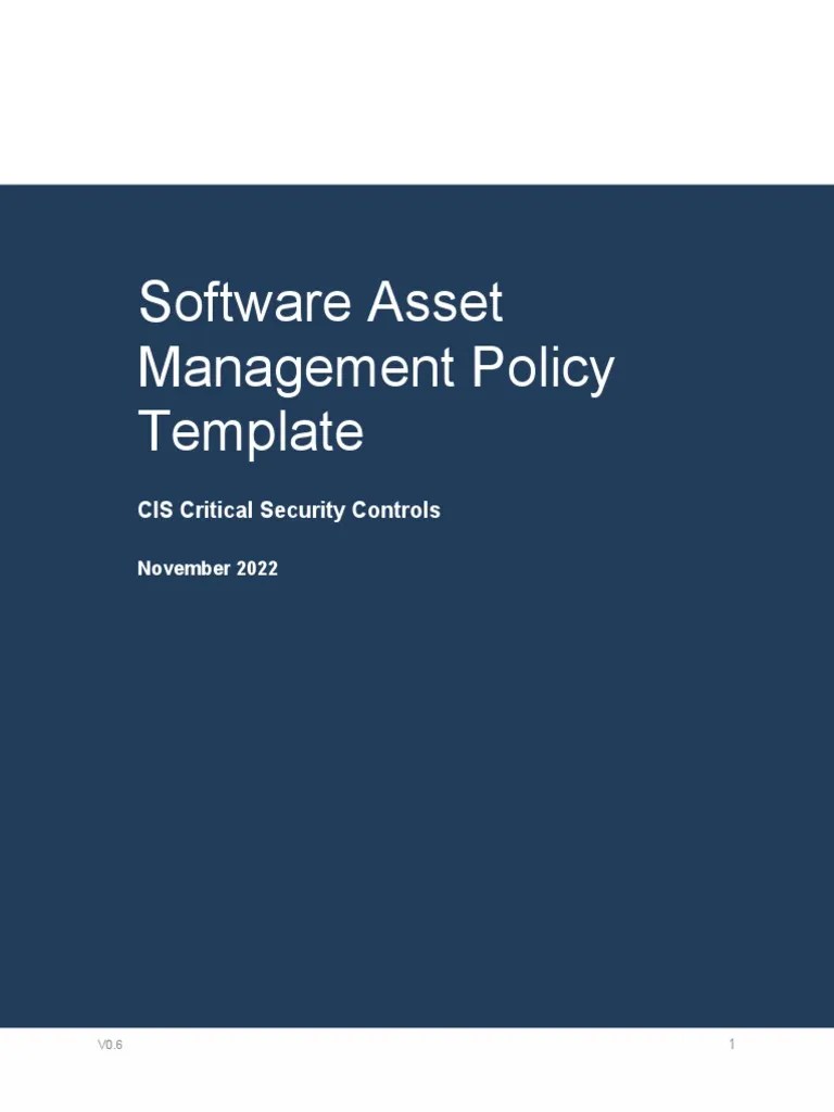 Software Asset Management Policy Template For CIS Control 2 PDF Cloud Computing Computer