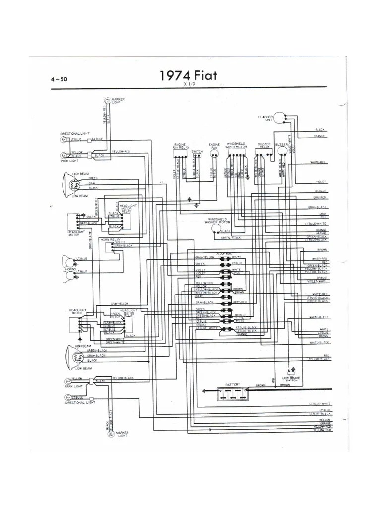 1974 Fiat x19 Diagram | PDF
