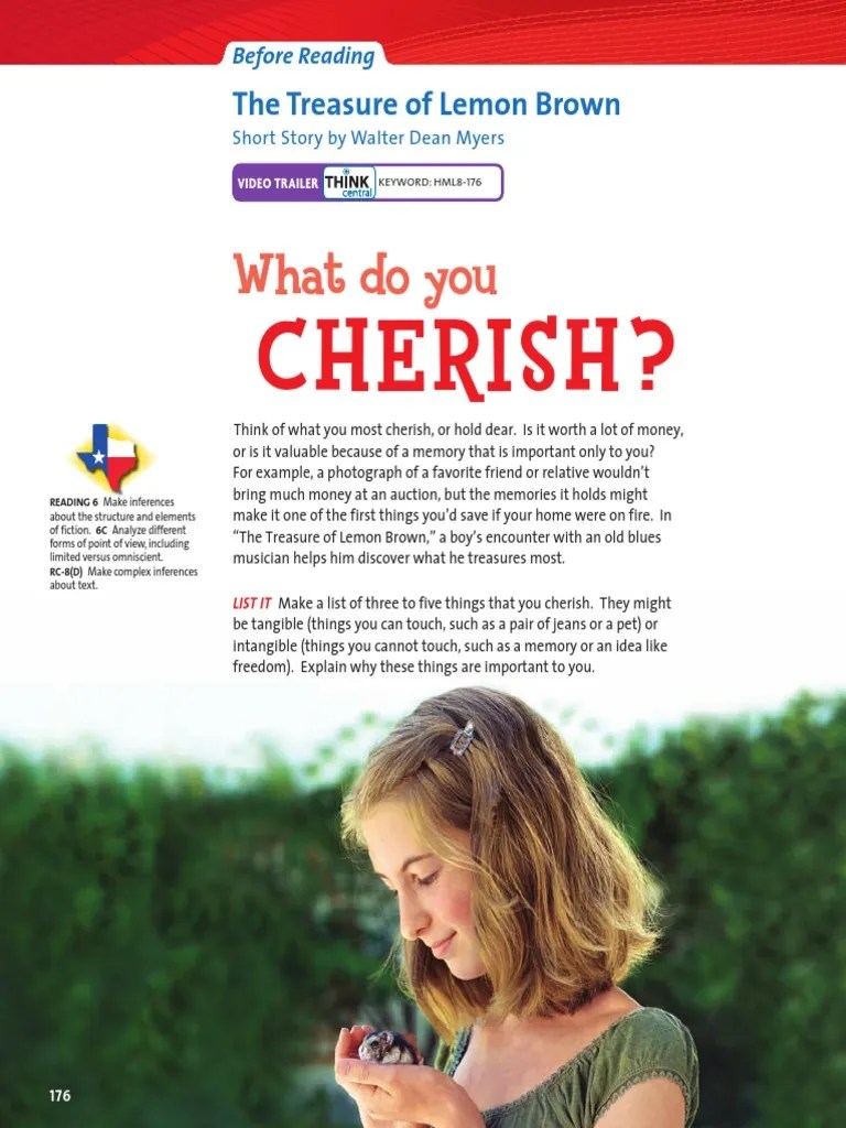 The Treasure of Lemon Brown by Walter Dean Myers PDF Narration