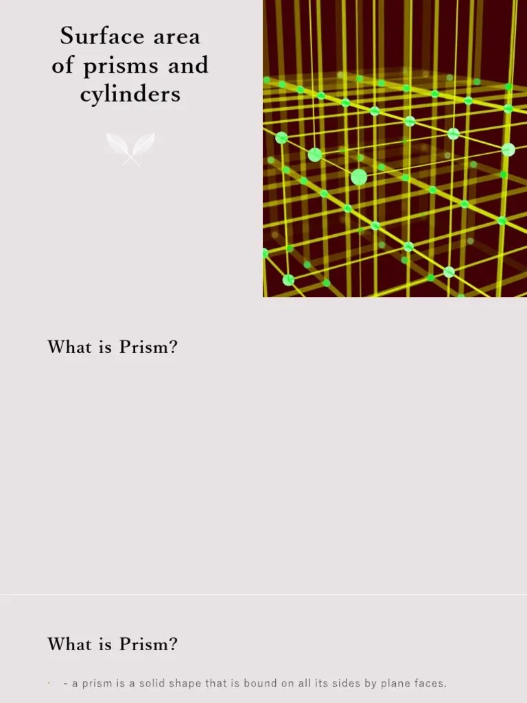 Surface Area of Prisms and Cylinders PDF