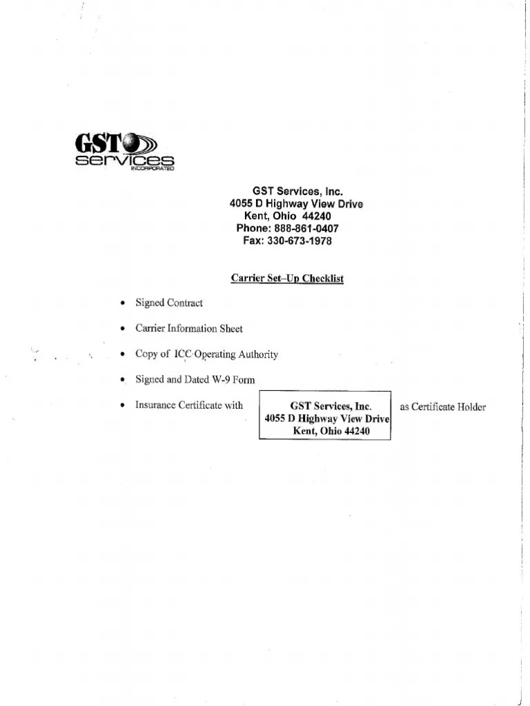GST Carrier Set Up Packet.20 (8544) PDF