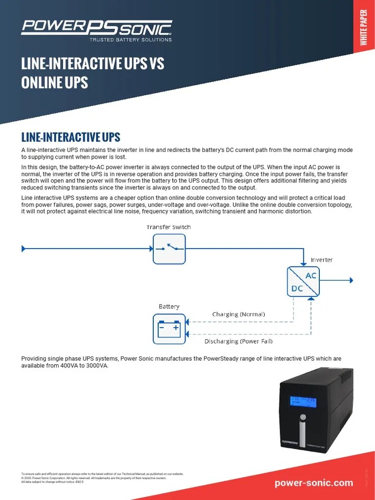 Line Interactive Vs Online UPS PDF