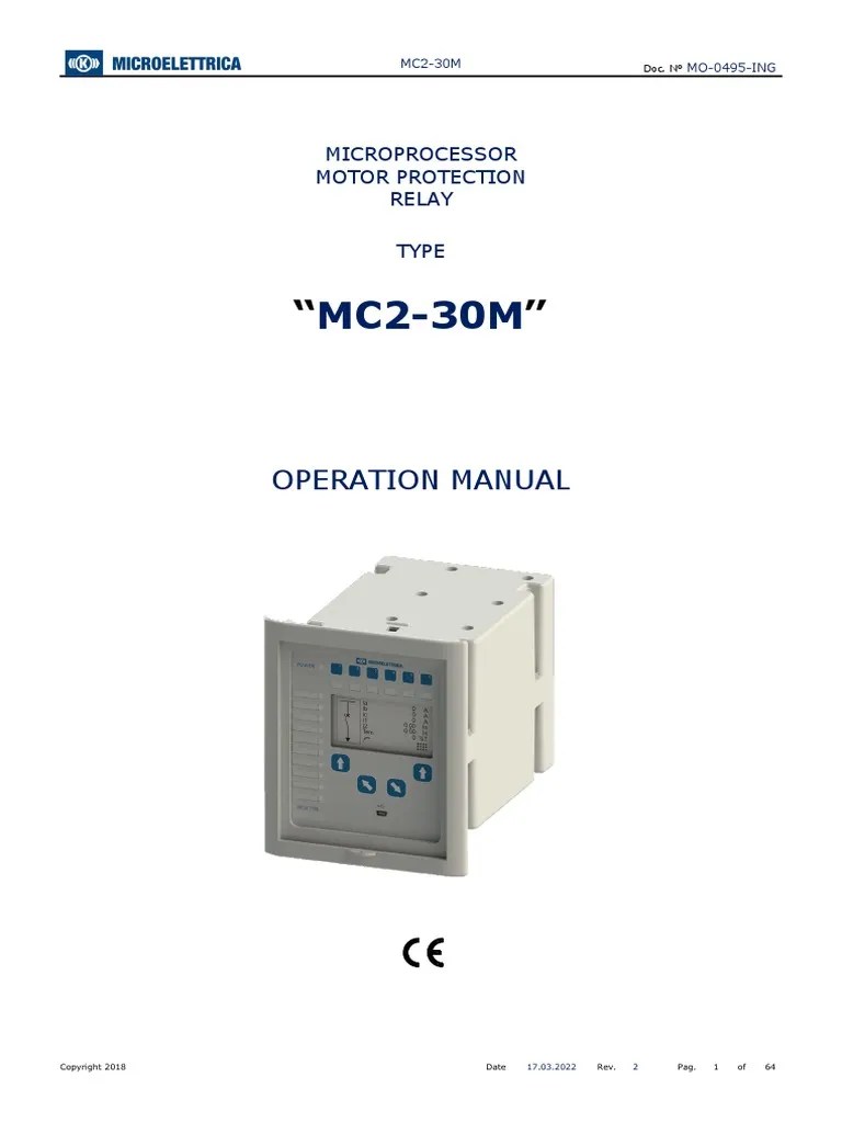 Operation Manual Microprocessor Motor Protection Relay Type PDF Power Supply Timer