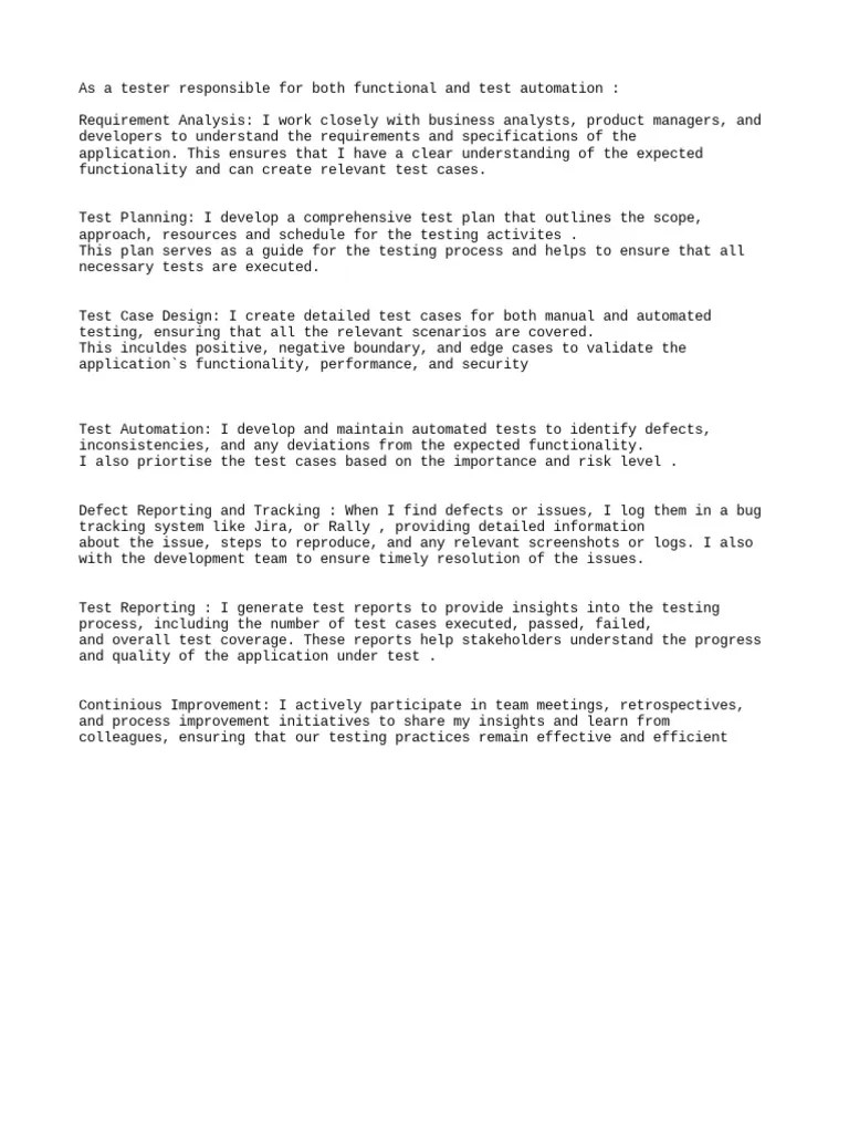 Test Lead Responsibilities PDF