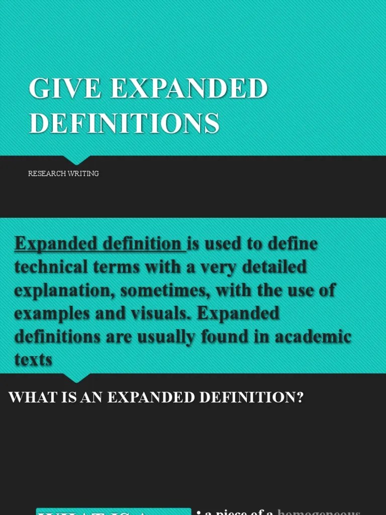 GIVE EXPANDED DEFINITIONS PDF