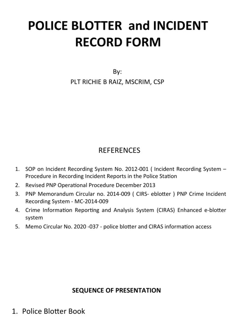 Police Blotter & Incident Record Form PDF(04)