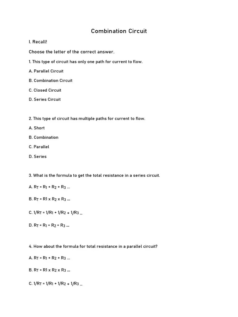 CombinationCircuitQuiz PDF