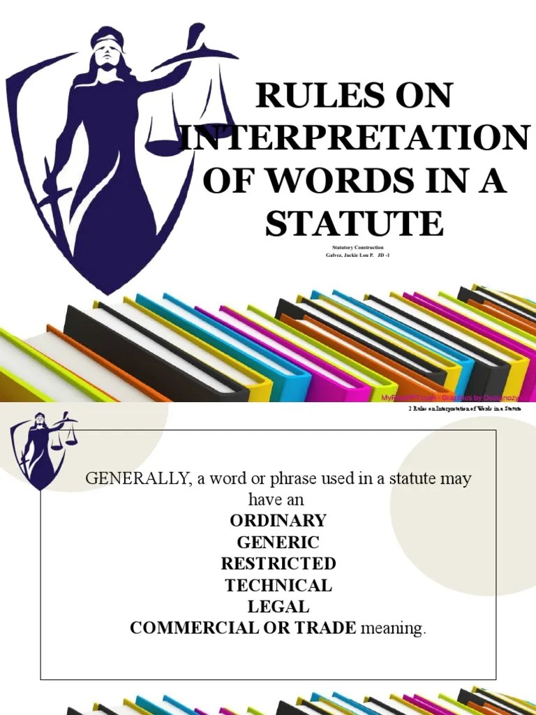 Rules On Interpretation of Words in A Statute PDF