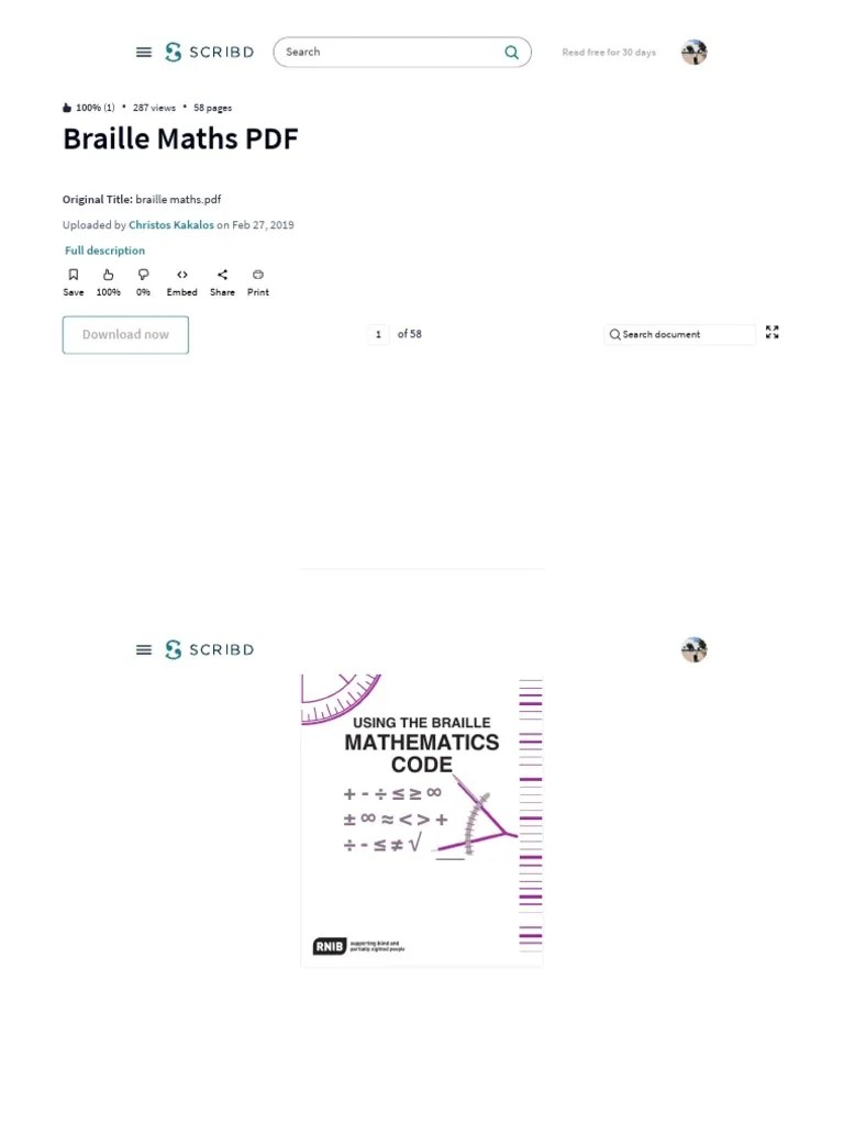 Braille Maths PDF PDF Litre Fraction (Mathematics) PDF
