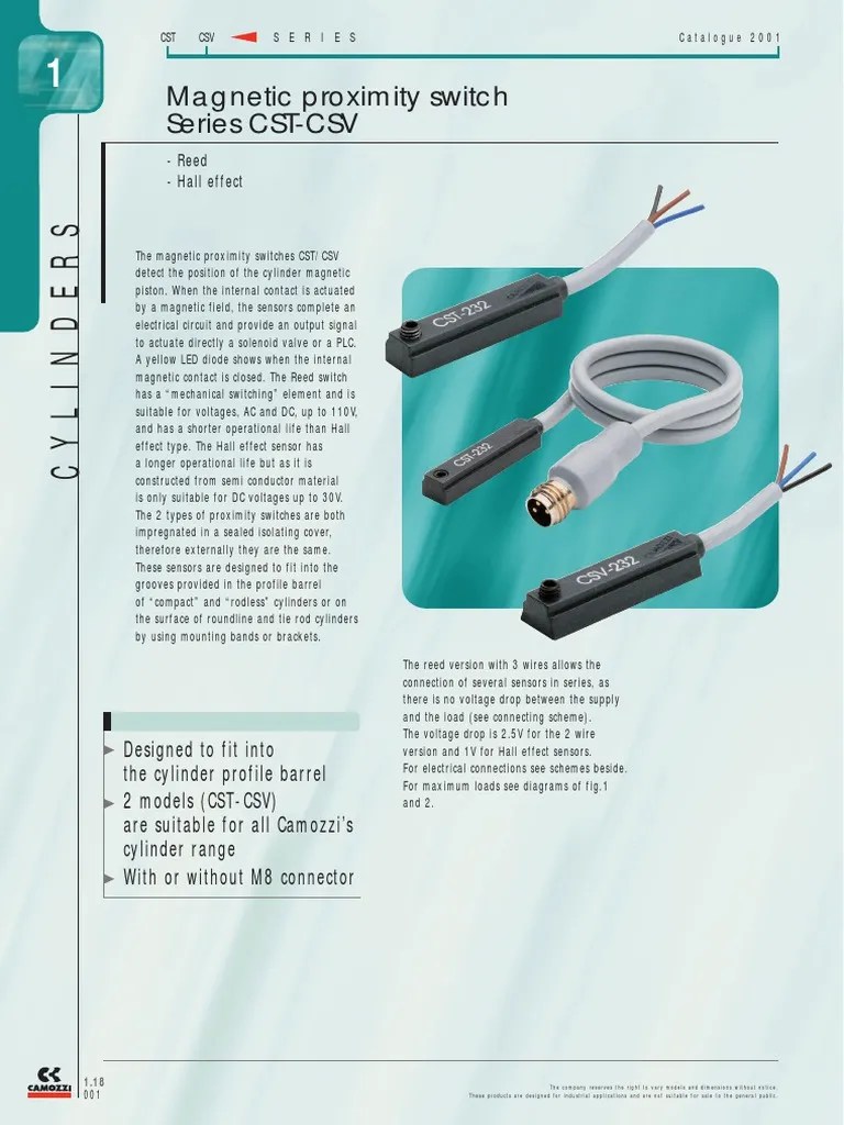 Proximity Switch Series CSTCSV Reed Hall Effect PDF