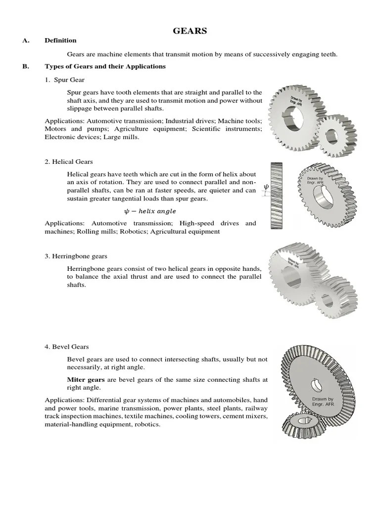 Gears PDF Gear Mechanical Engineering