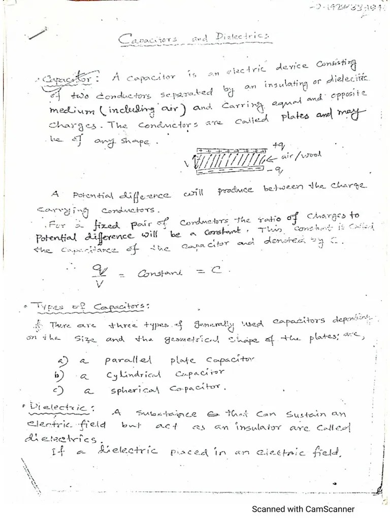 Physics Capacitor and Dielectrics PDF