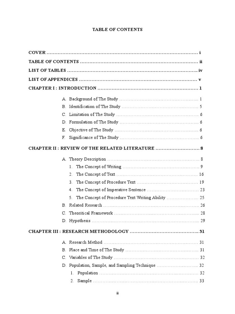 Table of Contents PDF