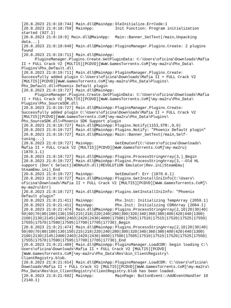 PHX Debug Log PDF Component Object Model Software Engineering