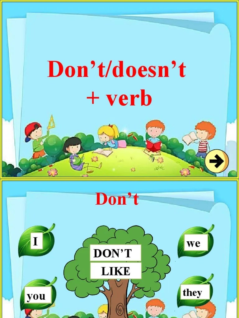 Don't, Doesn't + Verb PDF