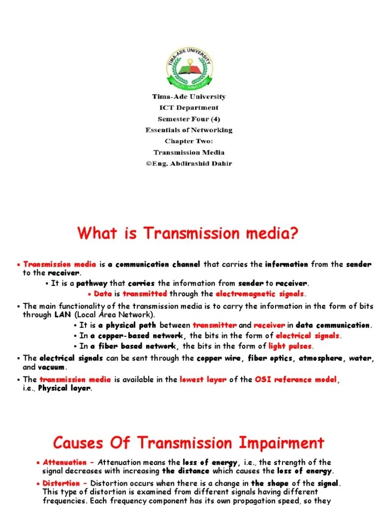 Chapter Two Transmission Media PDF Transmission Medium Radio