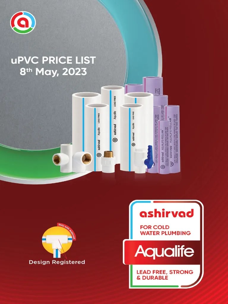 Ashirvad UPVC Price List 08May23 PDF Pipe (Fluid Conveyance