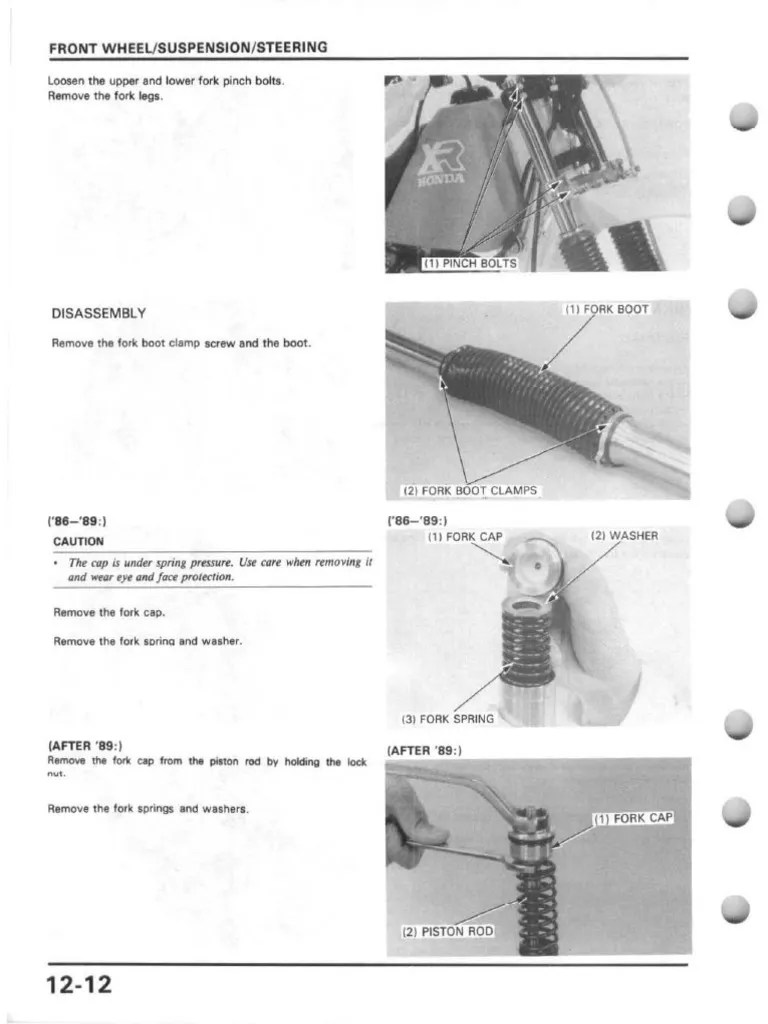 Honda xr250r Fork | PDF