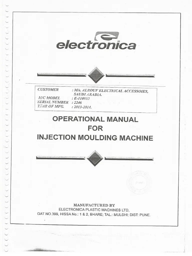 Operational Manual 2 Injection Molding Machine PDF