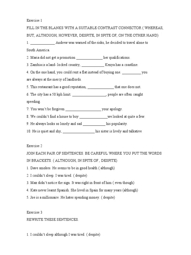 Exercises On Connectors PDF