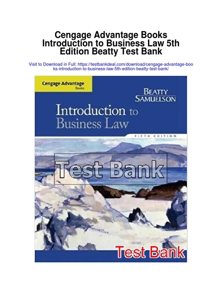 Cengage Advantage Books Introduction To Business Law 5th Edition Beatty