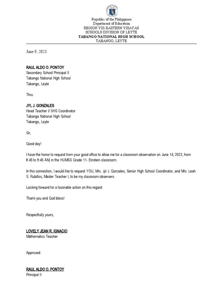 RequestLetter FOR COT PDF