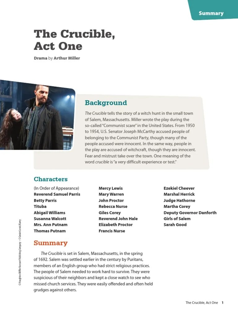 The Crucible Act 1 Adjusted Text PDF