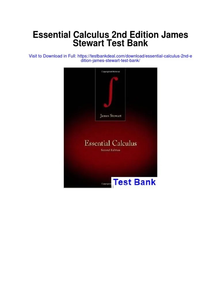 Essential Calculus 2nd Edition James Stewart Test Bank PDF Tangent