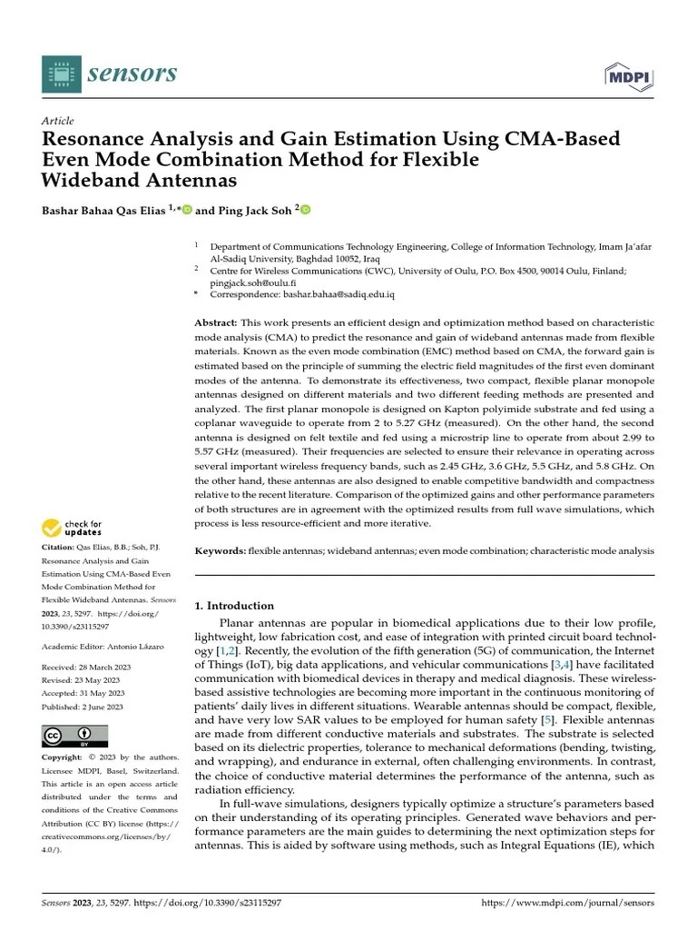 Resonance Analysis and Gain Estimation Using Cma Based Even Mode