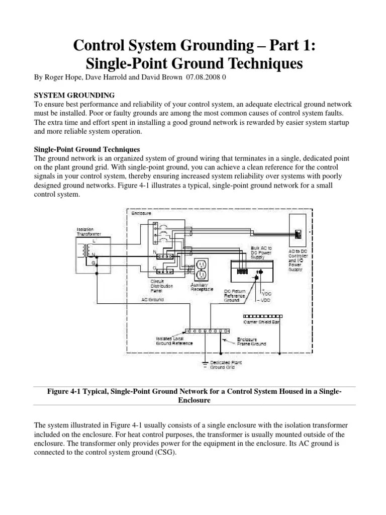 Control System Grounding Part 1 SinglePoint Ground Techniques