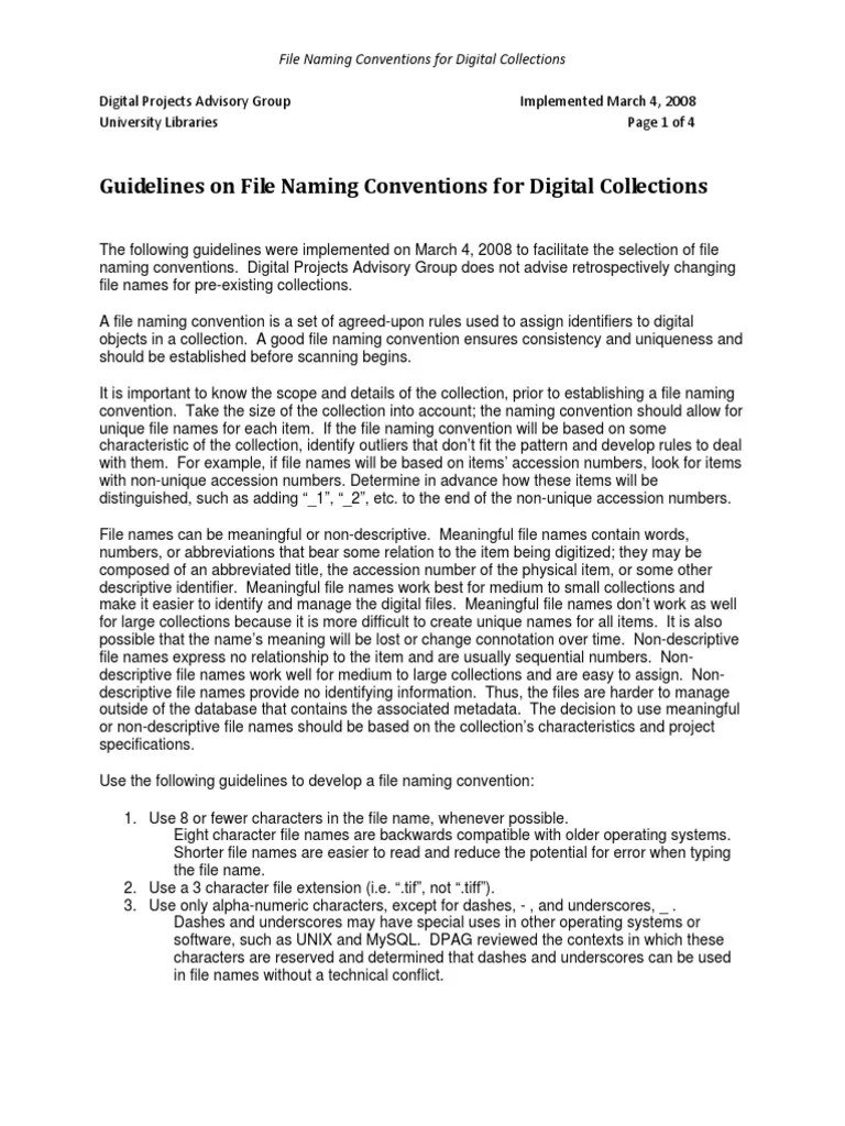 File Name Guidelines PDF Filename Computer File