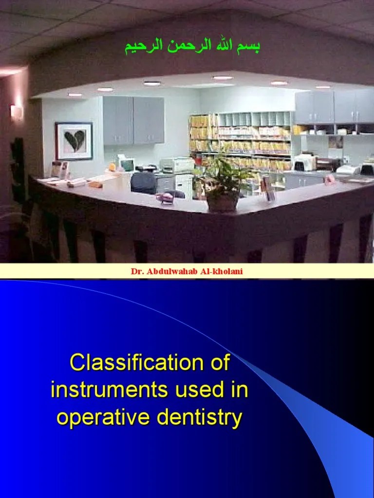 Classification of Instruments Used in Operative Dentistry PDF